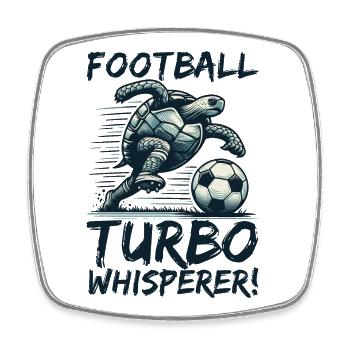 TURTLE FOOTBALL STAR : FOOTBALL TURBO WHEASPERER - Magnet carré - blanc - Devant