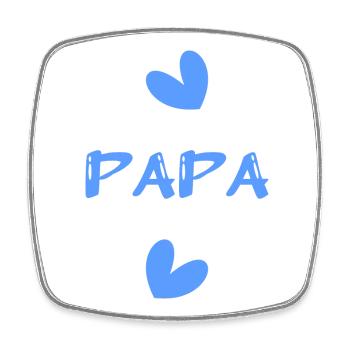 DAD. FATHER'S DAY. HAPPY FATHER'S DAY. HAPPY BIRTHDAY. - Square fridge magnet - white - Front