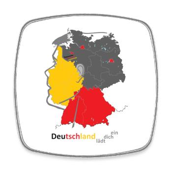 Deutschland Landkarte mit Farbblock - Viereckiger Kühlschrankmagnet - Weiß - Vorne