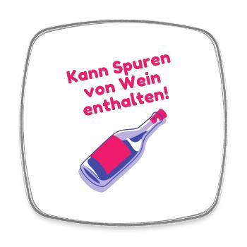 Kann Spuren von Wein enthalten | Lustige Sprüche - Viereckiger Kühlschrankmagnet - Weiß - Vorne