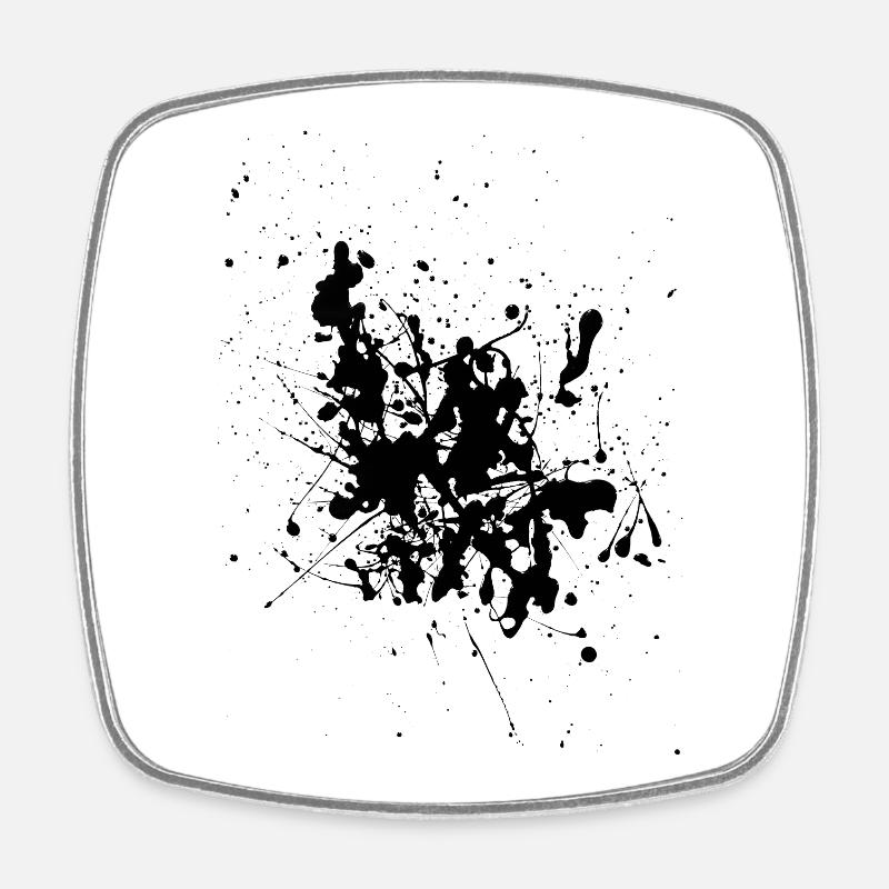 Black.Splash - Viereckiger Kühlschrankmagnet - Weiß