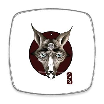 Mystischer Kojote - Viereckiger Kühlschrankmagnet - Weiß - Vorne