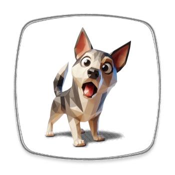Chihuahua Low Poly Dog Dog Owner Gift - Square fridge magnet - white - Front