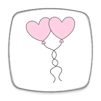 pink heart heart pink gift valentine's day - Square fridge magnet - white - Front