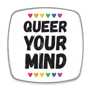 LGBTQ Pride Month - Queer Your Mind - Square fridge magnet - white - Front