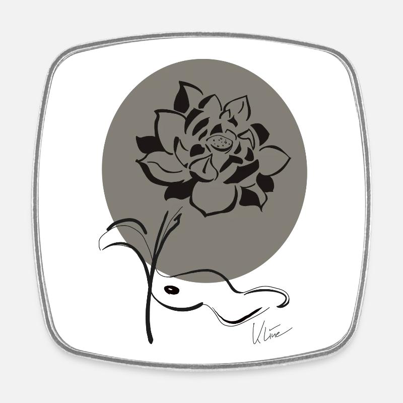 Lotus - Square fridge magnet - white