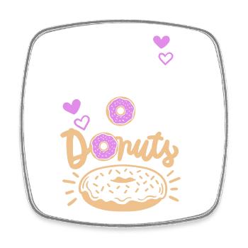 Donuts Donut-Liebhaber - Viereckiger Kühlschrankmagnet - Weiß - Vorne