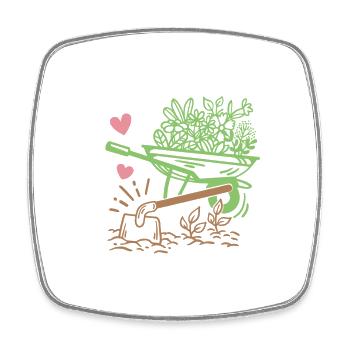 Gartenarbeit Garten Gärtner - Viereckiger Kühlschrankmagnet - Weiß - Vorne