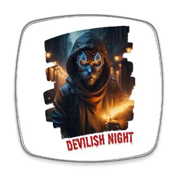 DEVILISH NIGHT - Square fridge magnet - white - Front