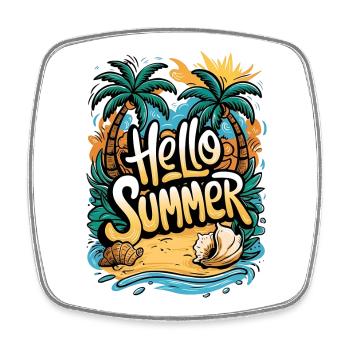 Tropisches Sommerstrand-Design - Viereckiger Kühlschrankmagnet - Weiß - Vorne