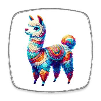 Alpaca - Square fridge magnet - white - Front
