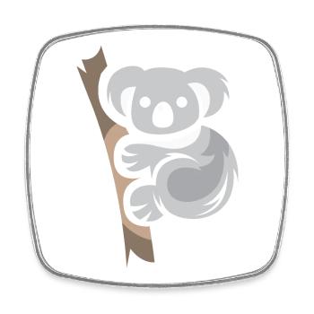 Koala Ours Bande Dessinée Animal Australie Nature Dessin Animé Logo - Magnet carré - blanc - Devant