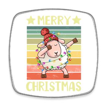 Frohe Weihnachten Schaf - Viereckiger Kühlschrankmagnet - Weiß - Vorne