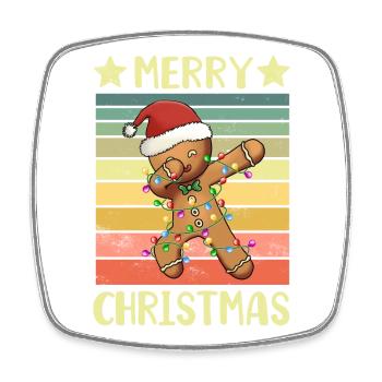 Frohe Weihnachten Lebkuchenmann - Viereckiger Kühlschrankmagnet - Weiß - Vorne