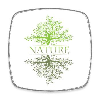 Baum Spiegelung Natur Wald Blatt Symbol Logo Icon - Viereckiger Kühlschrankmagnet - Weiß - Vorne
