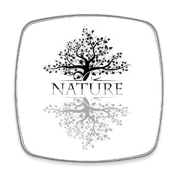 Tree Reflection Nature Symbol Forest Nature Conservation icon - Square fridge magnet - white - Front