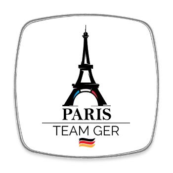 paris team germany Sport Athlet Spiele Eiffelturm - Viereckiger Kühlschrankmagnet - Weiß - Vorne
