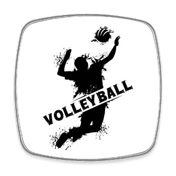 Volleyball explosion joueur beach volley logo - Magnet carré - blanc - Devant