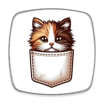 Pocket Whiskers : la gentillesse des chats partout ! - Magnet carré - blanc - Devant