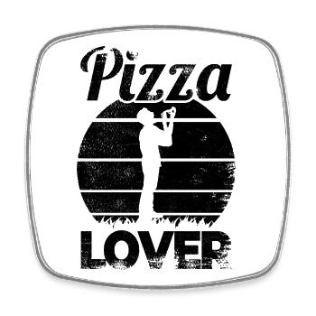 Amateurs de pizza - Magnet carré - blanc - Devant