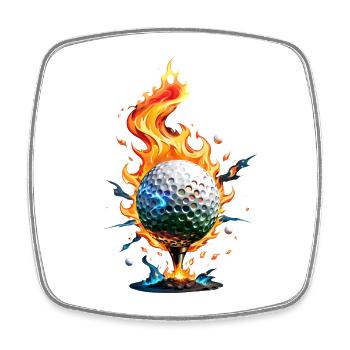 Shiny white golf ball - Square fridge magnet - white - Front