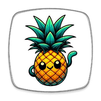 Pineapple - Square fridge magnet - white - Front