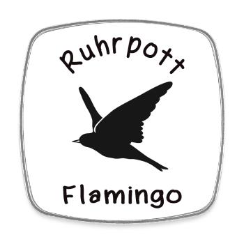 Ruhrpott Flamingo - Viereckiger Kühlschrankmagnet - Weiß - Vorne