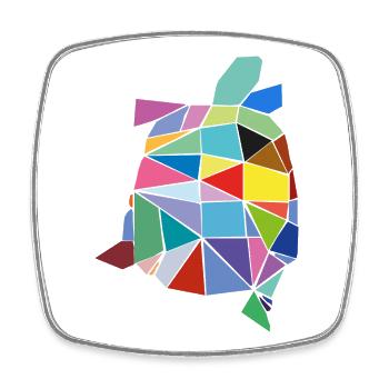 Turtle colorful - Square fridge magnet - white - Front