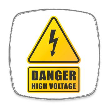 High Voltage Warning Sign - Square fridge magnet - white - Front
