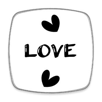 LIEBE. PAAR. GERADE VERHEIRATET. Junggesellinnenabschied. VALENTINSTAG. - Viereckiger Kühlschrankmagnet - Weiß - Vorne