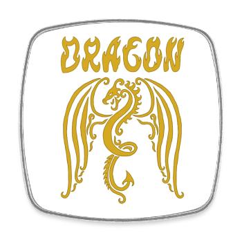 Golden Dragon - Square fridge magnet - white - Front