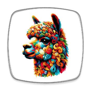 Alpaca - Square fridge magnet - white - Front