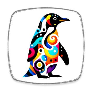 Pinguin - Viereckiger Kühlschrankmagnet - Weiß - Vorne