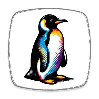 Pingouin - Magnet carré - blanc - Devant