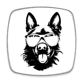 Cool German Shepherd - Square fridge magnet - white - Front