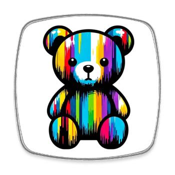 Orso Orsacchiotto Teddybär - Viereckiger Kühlschrankmagnet - Weiß - Vorne