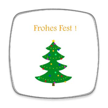 Weihnachtsbaum Frohes Fest - Viereckiger Kühlschrankmagnet - Weiß - Vorne