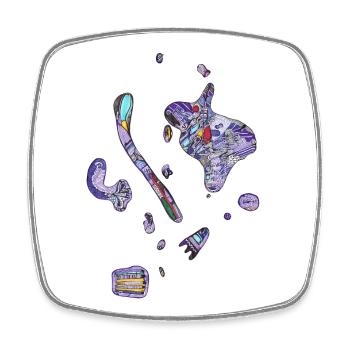 Colorful spots - Square fridge magnet - white - Front