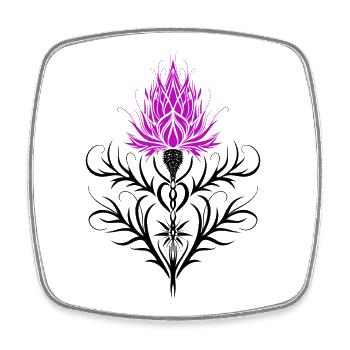 Distel Tattoo Scottish Thistle Botanical Art - Viereckiger Kühlschrankmagnet - Weiß - Vorne