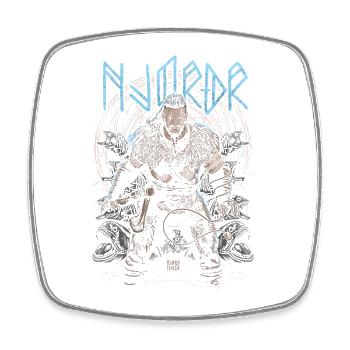 Njörðr - Norse god of the sea and wealth - Square fridge magnet - white - Front