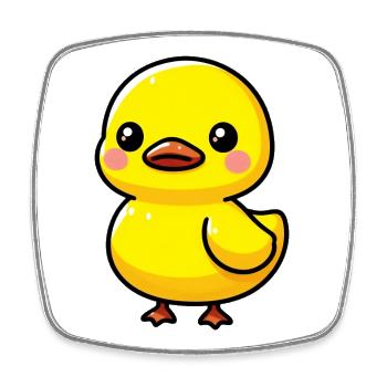Ente Ente Ente Ente Ente - Viereckiger Kühlschrankmagnet - Weiß - Vorne