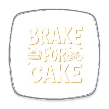 Gâteau de vélo sucré Conception de motivation - Magnet carré - blanc - Devant