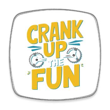 Dynamic Bicycle Gear Motivational Design - Square fridge magnet - white - Front