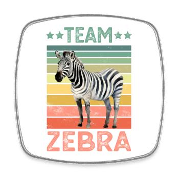 Zebra - Viereckiger Kühlschrankmagnet - Weiß - Vorne