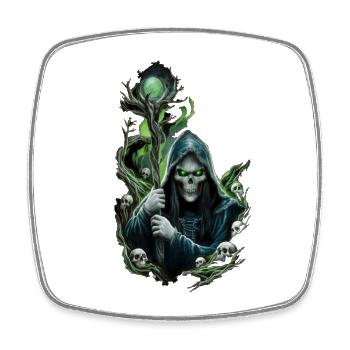 Sorcier halloween - Magnet carré - blanc - Devant
