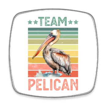 Pélican - Magnet carré - blanc - Devant