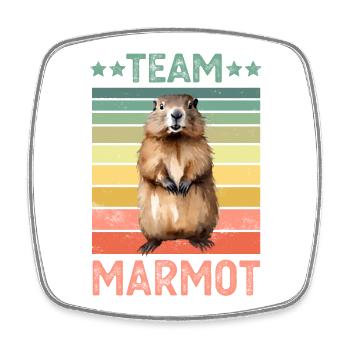 Marmotte - Magnet carré - blanc - Devant