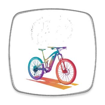 Lebendiges Design der Mountainbike-Fahrt - Viereckiger Kühlschrankmagnet - Weiß - Vorne