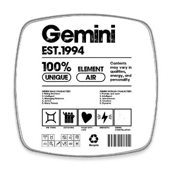 Imprimé noir minimaliste en blocs - Magnet carré - blanc - Devant