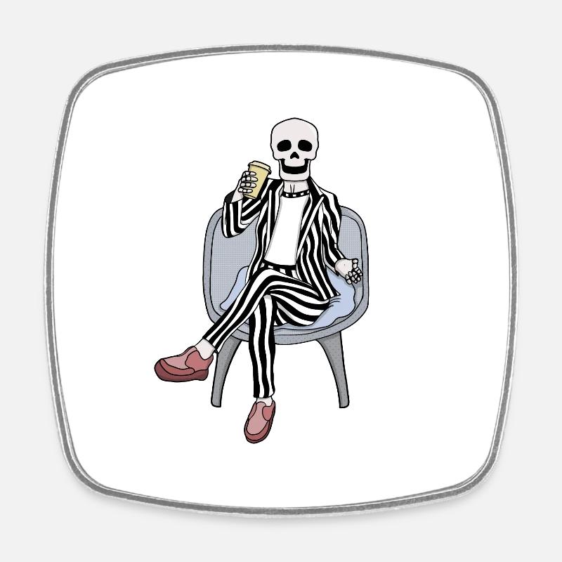 It's time to party - Square fridge magnet - white